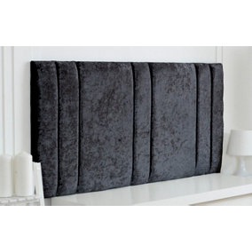 Milano Crushed Velvet 5ft Kingsize 20" Headboard - Black