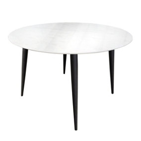Milano Round Dining Table, Black and White, W120xD120xH75cm