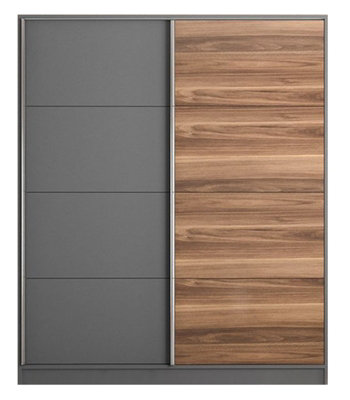 MILANO  Sliding Door Wardrobe Walnut, Anthracite