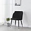 Milano Velvet Dining Chair Set of 2, Black/Silver