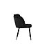 Milano Velvet Dining Chair Set of 2, Black/Silver