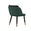 Milano Velvet Dining Chairs, Set of 2, Green/Gold