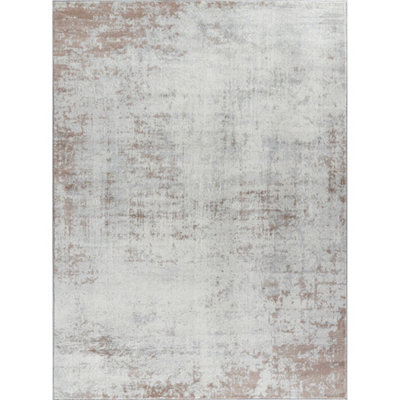 MILENA Abstract Modern Marble Beige/White Area Rug 160 x 215 cm
