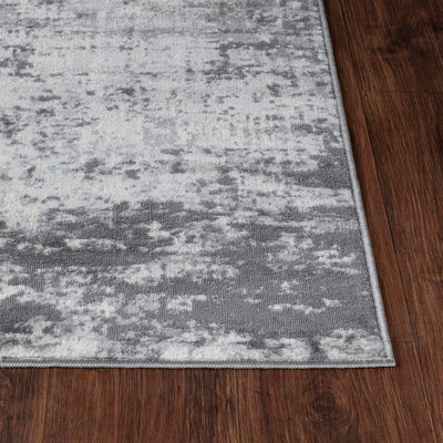 MILENA Abstract Modern Marble Grey/White Area Rug 160 x 215 cm