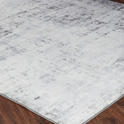 MILENA Abstract Modern Marble Grey/White Area Rug 160 x 215 cm