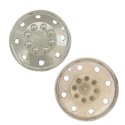 Milenco 16" Chrome Universal Plastic Wheel Trims Set of 4 for Motorhomes