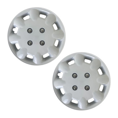 Milenco 333W White 13" Caravan Wheel Trims Set of 2
