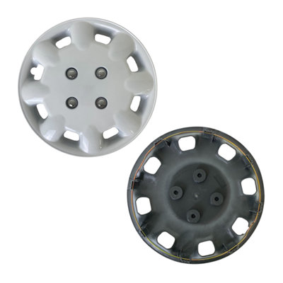 Milenco 333W White 13" Caravan Wheel Trims Set of 2