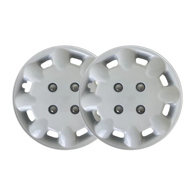 Milenco 333W White 13" Caravan Wheel Trims Set of 2