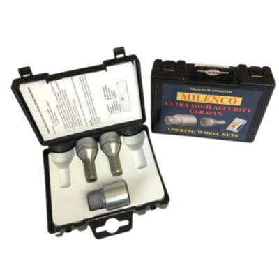 Milenco Locking Wheel Nuts Caravan Set of 2 High-Security Wheel Bolts Alloy Steel Wheels