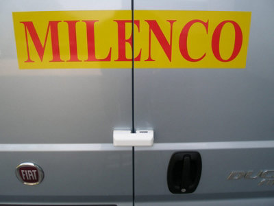 Milenco Van Locks Slide Barn Door High Security White - Twin Pack
