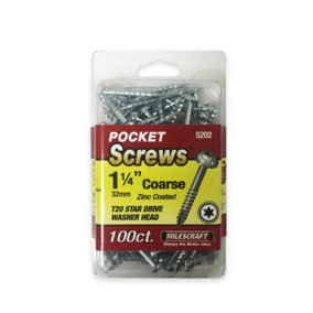 Milescraft 1-1/4" Pocket Screws - Coarse (100 Pack)
