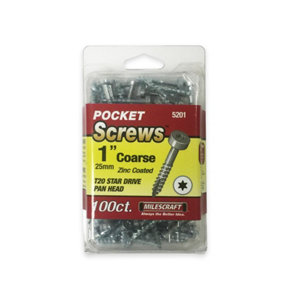 Milescraft 1" PocketScrews - Coarse (100 Pack)