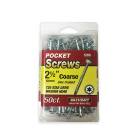 Milescraft 2-1/2" Pocket Screws - Coarse (50 Pack)