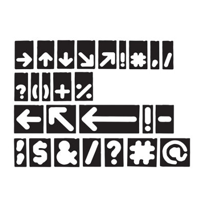 Milescraft Horizontal Symbol Template Set 1-1/2" & 2-1/2" 2207