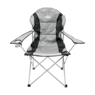 Milestone Camping Deluxe Outdoor Folding Chair - Grey