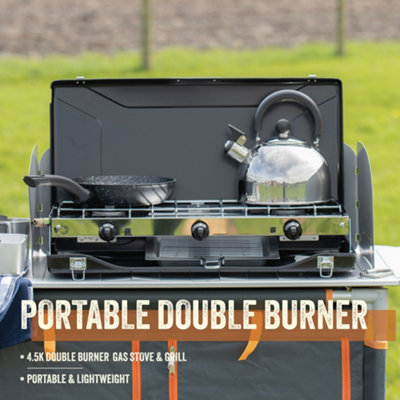 Milestone Camping Double Burner Portable Gas Stove