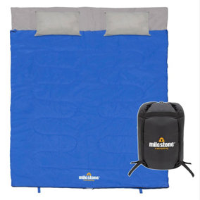 Milestone Camping Double Envelope Sleeping Bag with Pillows