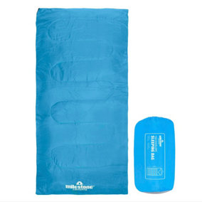 Milestone Camping Envelope Single Sleeping Bag - Blue