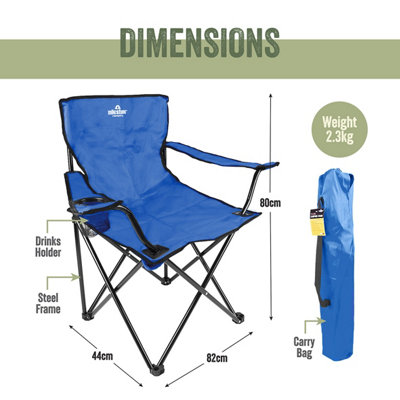 Milestone Camping Folding Camping Chair - Blue