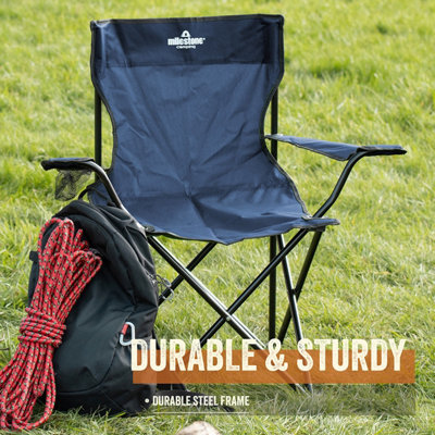 Milestone Camping Folding Camping Chair - Blue