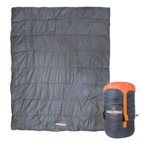 Milestone Camping Grey Double Insulation Envelope Sleeping Bag