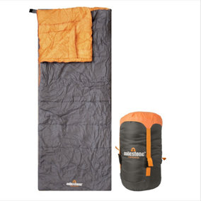 Milestone Camping Grey Single Insulation Envelope Sleeping Bag