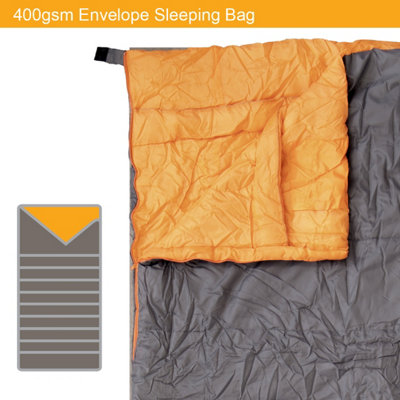 Milestone Camping Grey Single Insulation Envelope Sleeping Bag