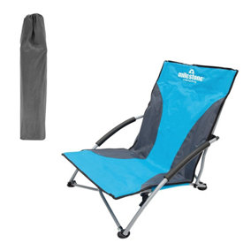 Milestone Camping Low Folding Camping Chair - Blue