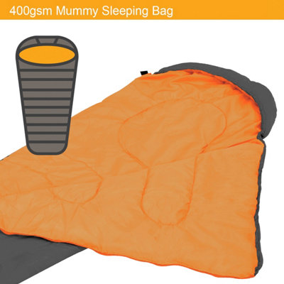 Milestone Camping Mummy Double Layer Sleeping Bag - Black