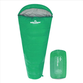 Milestone Camping Mummy Single Sleeping Bag - Green