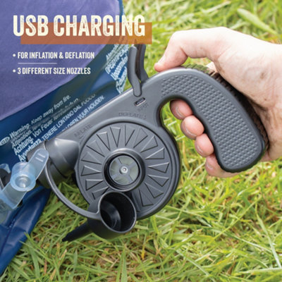 Milestone Camping Rechargeable USB Powered Air Pump with Handle