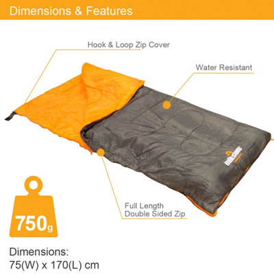 Milestone Camping Single Envelope Insulated Sleeping Bag