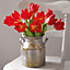 Milk Churn Vase - Rustic Vintage Style Aged Vase for Artificial Flower Stem Bouquet Arrangements - Measures 20 x 15cm