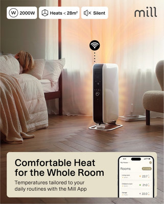 Mill Heat Gentle Air WiFi Oil Filled Radiator 2000W