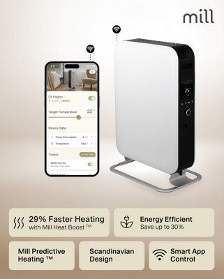 Mill Heat Gentle Air WiFi Oil Filled Radiator 2000W
