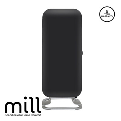 Mill Heater Oil Filled Radiator 1000W Portable - Black - Electric
