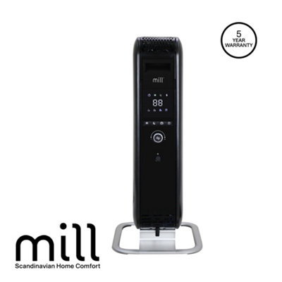 Mill Heater Oil Filled Radiator 1000W Portable - Black - Electric