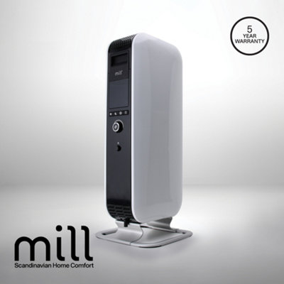 Mill Heater Oil Filled Radiator 1000W Portable - White - Electric