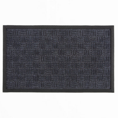 Millbrook Backed Polypropylene Mat 45x75cm Grey Cross Embossed Mat