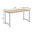 Millhouse Computer Desk Office Study Desk Computer PC Laptop Table  Dining Table Home Office Study LK008 Beech-White