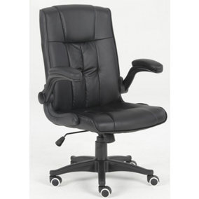 Millhouse Executive Office Chair with Flip-up Armrest, Durable and Stable, Height Adjustable X2737 Black