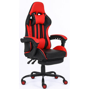 Millhouse Gaming Racing Desk Chair Adjustable Computer Office Chair Lumbar and Head Pillow Chairs X2022 Red