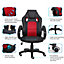 Millhouse New Designed Racing Sport Swivel with Back Support Office Gaming Chair X2710S Black-Red