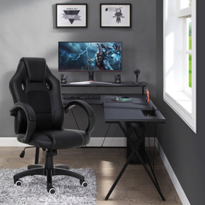 Millhouse New Designed Racing Sport Swivel with Back Support Office Gaming Chair X2710S Black DIY at B Q