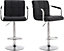Millhouse Pair of Bar Stools Set with Arms, Backrest, Breakfast Bar, Kitchen and Home Barstools DM717 Black