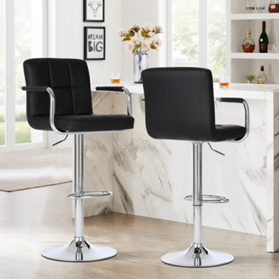 Millhouse Pair of Bar Stools Set with Arms Backrest Breakfast