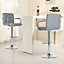 Millhouse Pair of Bar Stools Set with Arms, Backrest, Breakfast Bar, Kitchen and Home Barstools DM717 Grey