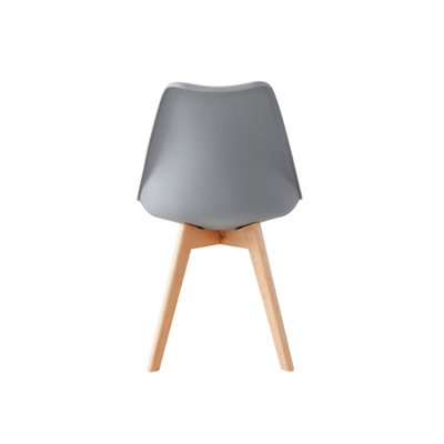 Millhouse Set of 4 Dining Chair Solid Wood Legs with Cushioned Pad for Lounge Office Dining Kitchen Grey M801302