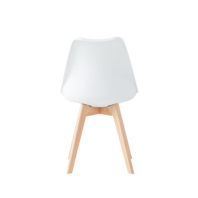 Millhouse Set of 4 Dining Chair Solid Wood Legs with Cushioned Pad for Lounge Office Dining Kitchen White M801302